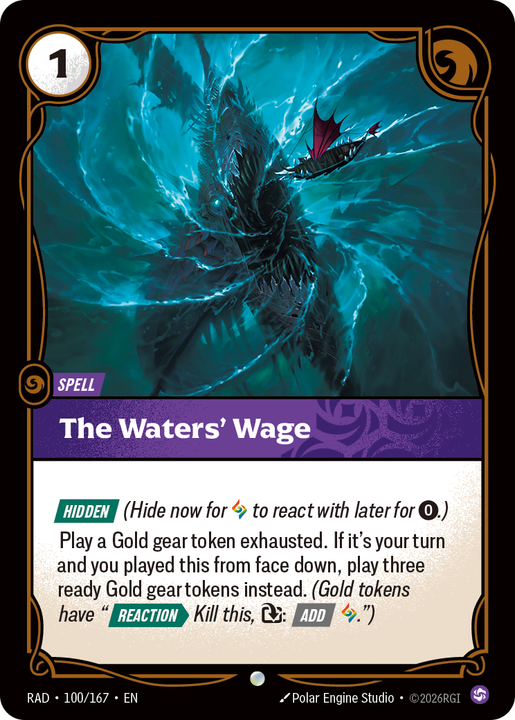 front of card The Waters' Wage [Radiance] 100/167