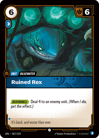 front of card Ruined Rex [Unleashed] 067/219