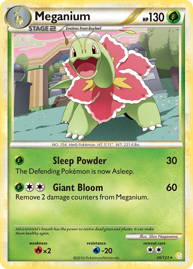Meganium (26/123) (HeartGold & SoulSilver: Base Set) [Theme Deck Exclusive]