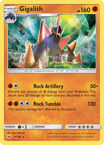Gigalith (71/149) (Cosmos Holo) (Blister Exclusive) (Sun & Moon: Base Set) [Theme Deck Exclusive]