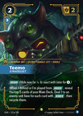front of card Teemo, Strategist (Showcase) [Origins] #121a