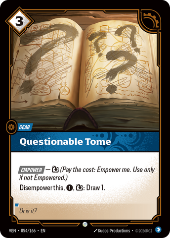 front of card Questionable Tome [Vendetta] 054/166