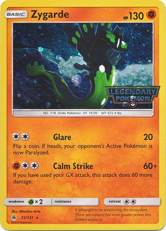 Zygarde (72/131) (Cosmos Holo) (Sun & Moon: Forbidden Light) [Theme Deck Exclusive]