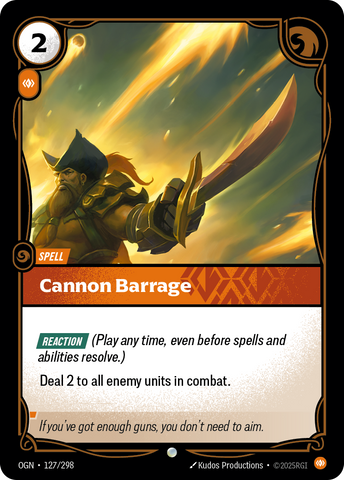 front of card Cannon Barrage [Origins] #127