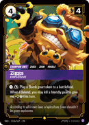 front of card Ziggs, Explosive (Alternate Art) [Radiance] 112a/167