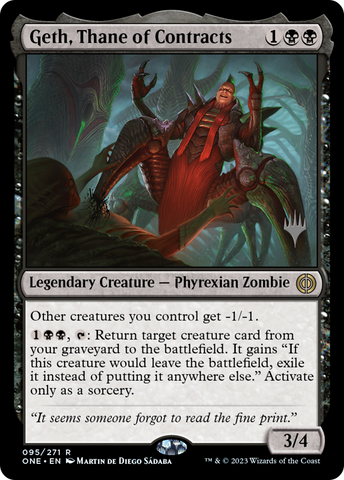 Geth, Thane of Contracts (Promo Pack) [Phyrexia: All Will Be One Promo Pack]