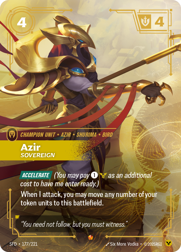 front of card Azir, Sovereign [Spiritforged] 177/221