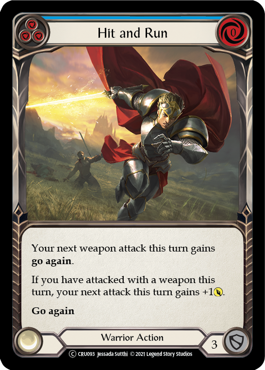 Hit and Run (Blue) [U-CRU093] (Crucible of War Unlimited) Unlimited Normal