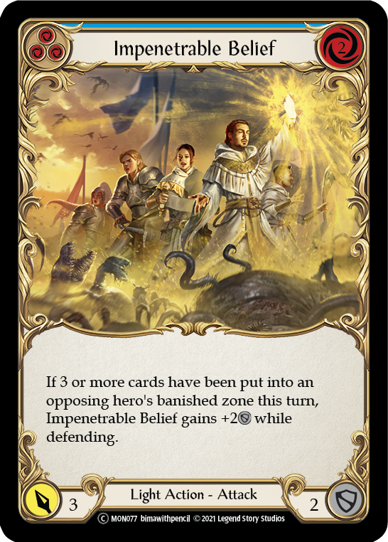 Impenetrable Belief (Blue) [U-MON077-RF] (Monarch Unlimited) Unlimited Rainbow Foil