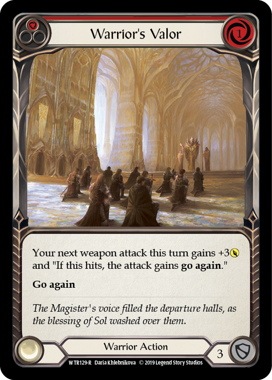 Warrior's Valor (Red) [WTR129-R] (Welcome to Rathe) Alpha Print Rainbow Foil