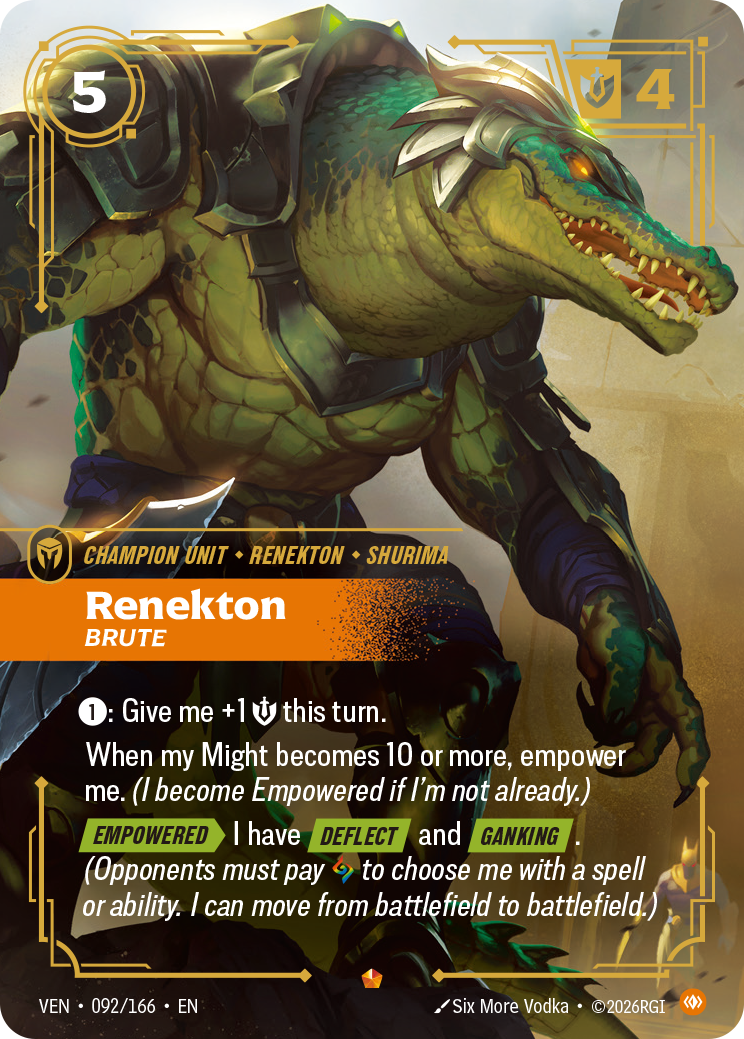 front of card Renekton, Brute [Vendetta] 092/166