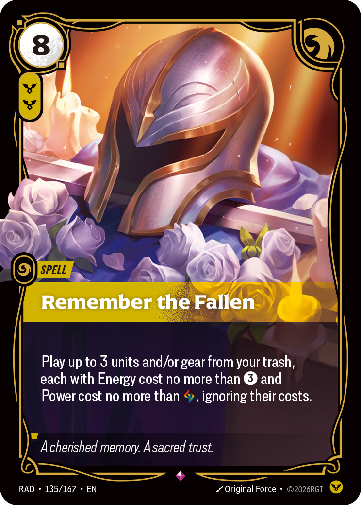 front of card Remember the Fallen [Radiance] 135/167