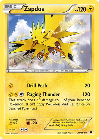 Zapdos (23/108) (Cracked Ice Holo) (XY: Roaring Skies) [Theme Deck Exclusive]