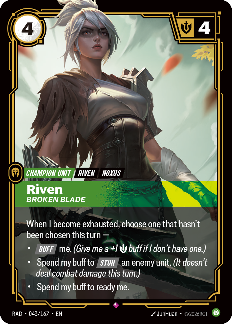 front of card Riven, Broken Blade [Radiance] 043/167