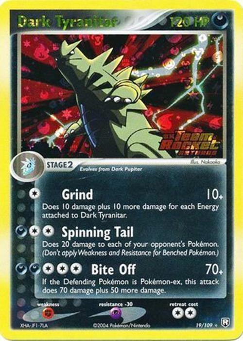dark tyranitar pokemon card Holographic Credit Skin Fighting Rarity Dark Tyranitar - 011/020 -