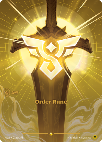 front of card Order Rune (Showcase) [Origins] #214a