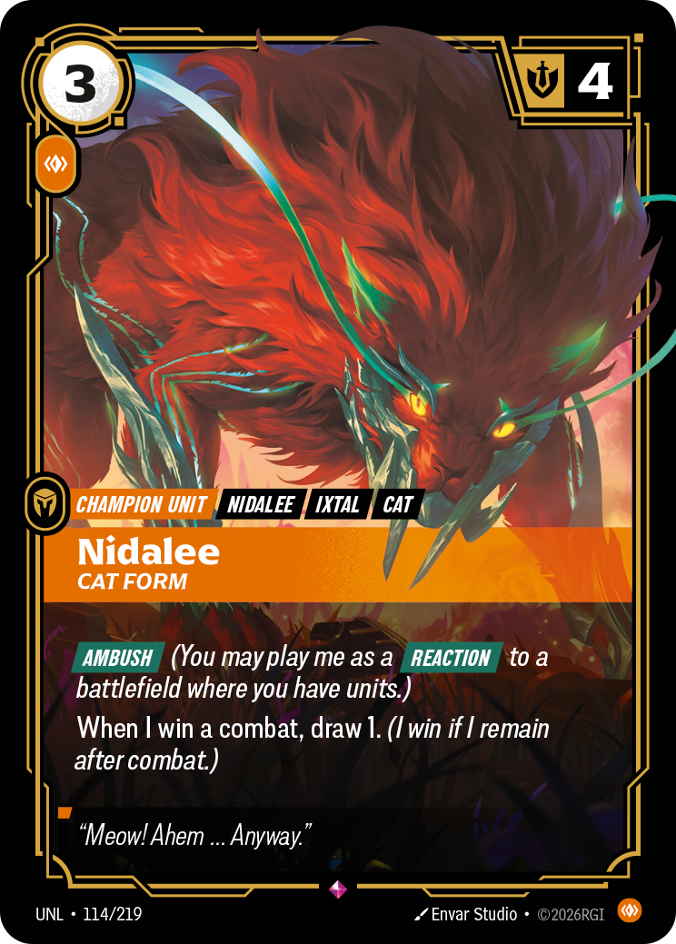 front of card Nidalee, Cat Form [Unleashed] 114/219