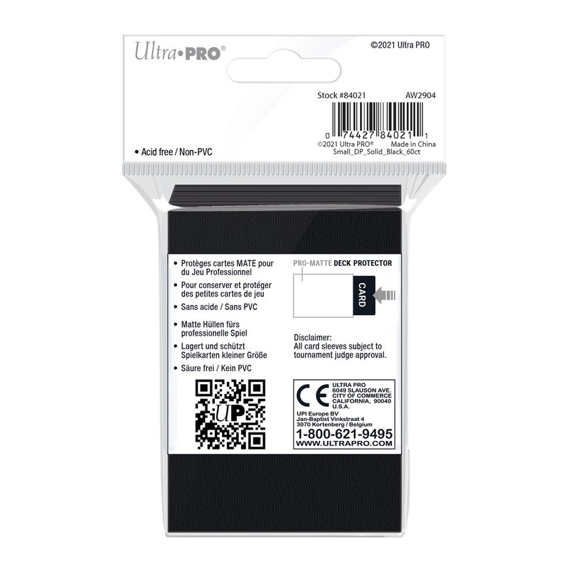 Ultra PRO: Small 60ct Sleeves - PRO-Matte (Black)