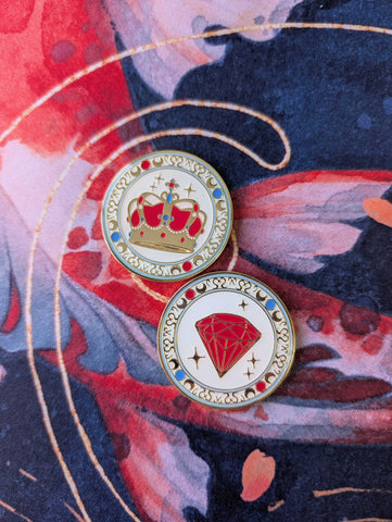 CloverAlters - MTG Treasure//Monarch - Enamel Token Coin