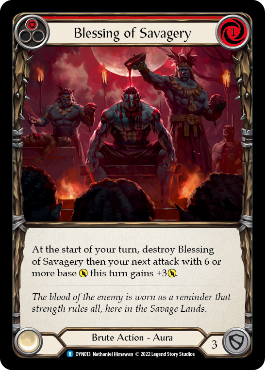 Blessing of Savagery (Red) [DYN013] (Dynasty) Rainbow Foil