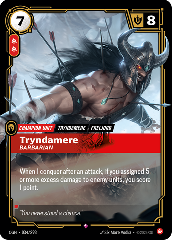 front of card Tryndamere, Barbarian [Origins] #034