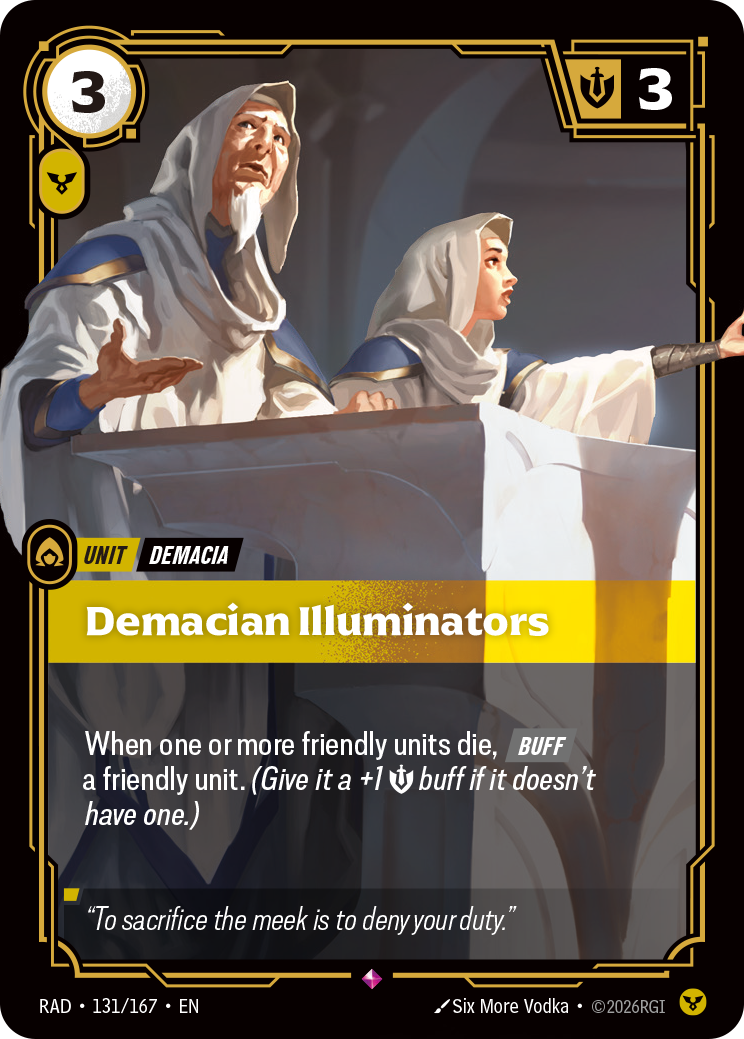front of card Demacian Illuminators [Radiance] 131/167