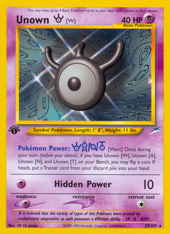 Unown (W) (29/105) [Neo Destiny 1st Edition]