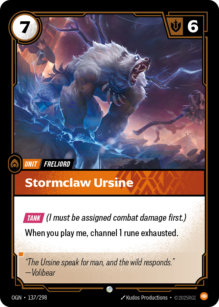 front of card Stormclaw Ursine [Origins]