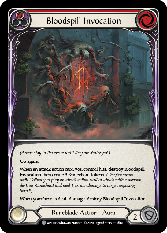 Bloodspill Invocation (Red) [U-ARC106] (Arcane Rising Unlimited) Unlimited Normal