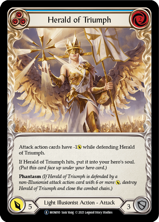 Herald of Triumph (Blue) [U-MON010-RF] (Monarch Unlimited) Unlimited Rainbow Foil