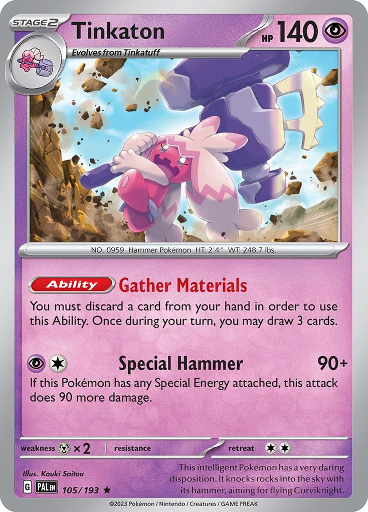 Tinkaton (105/193) (Scarlet & Violet: Paldea Evolved) [Theme Deck Exclusive]