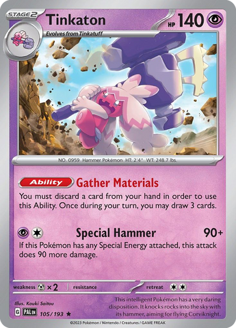Tinkaton (105/193) (Scarlet & Violet: Paldea Evolved) [Theme Deck Exclusive]