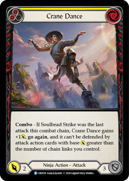Crane Dance (Yellow) [CRU058] (Crucible of War) 1st Edition Rainbow Foil
