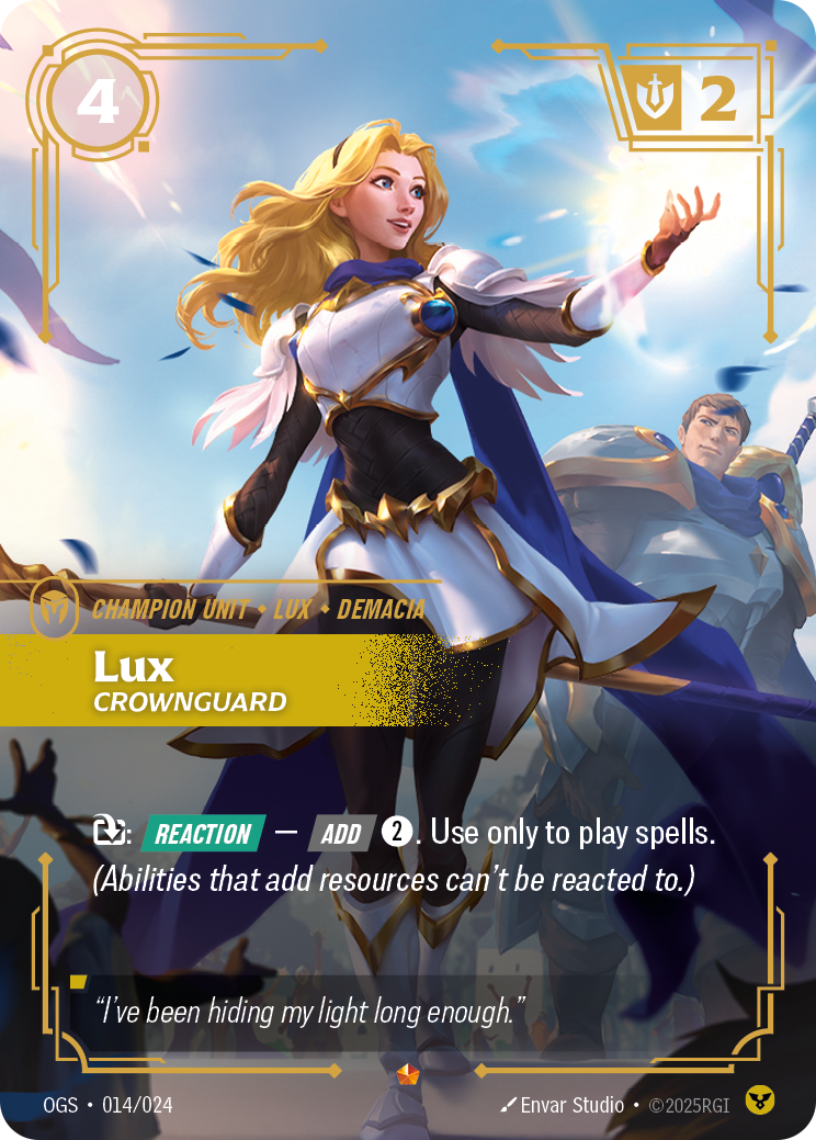 front of card Lux, Crownguard [Origins: Proving Grounds]
