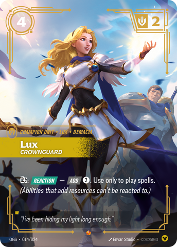 front of card Lux, Crownguard [Origins: Proving Grounds] #014