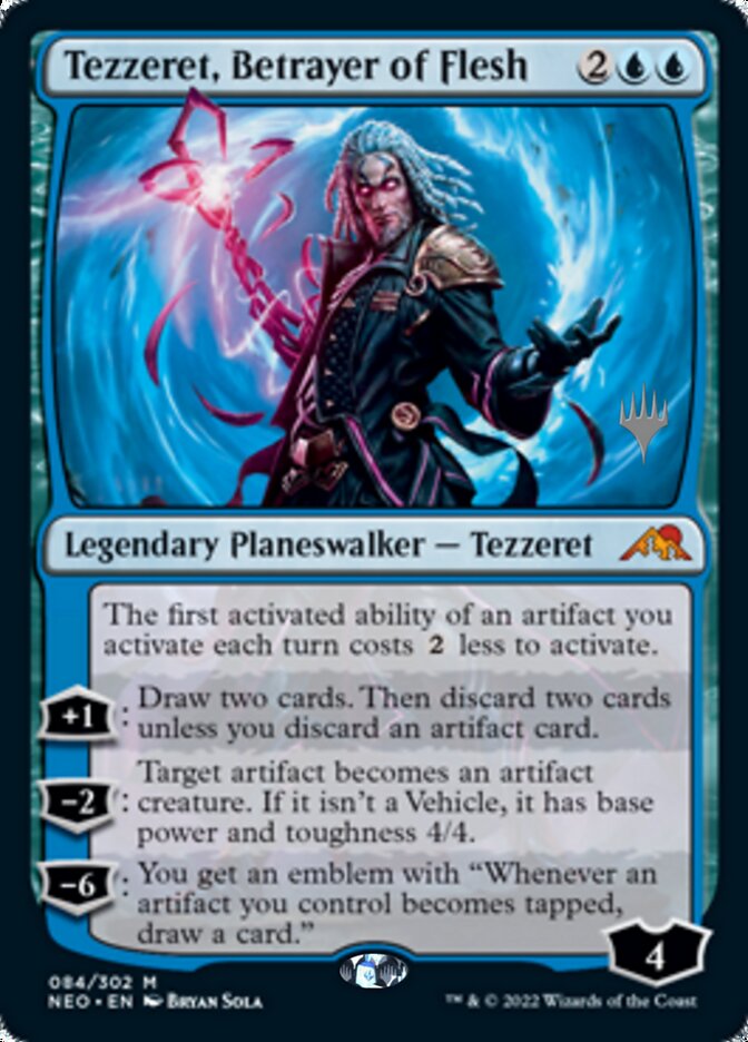 Tezzeret, Betrayer of Flesh (Promo Pack) [Kamigawa: Neon Dynasty Promo Pack]