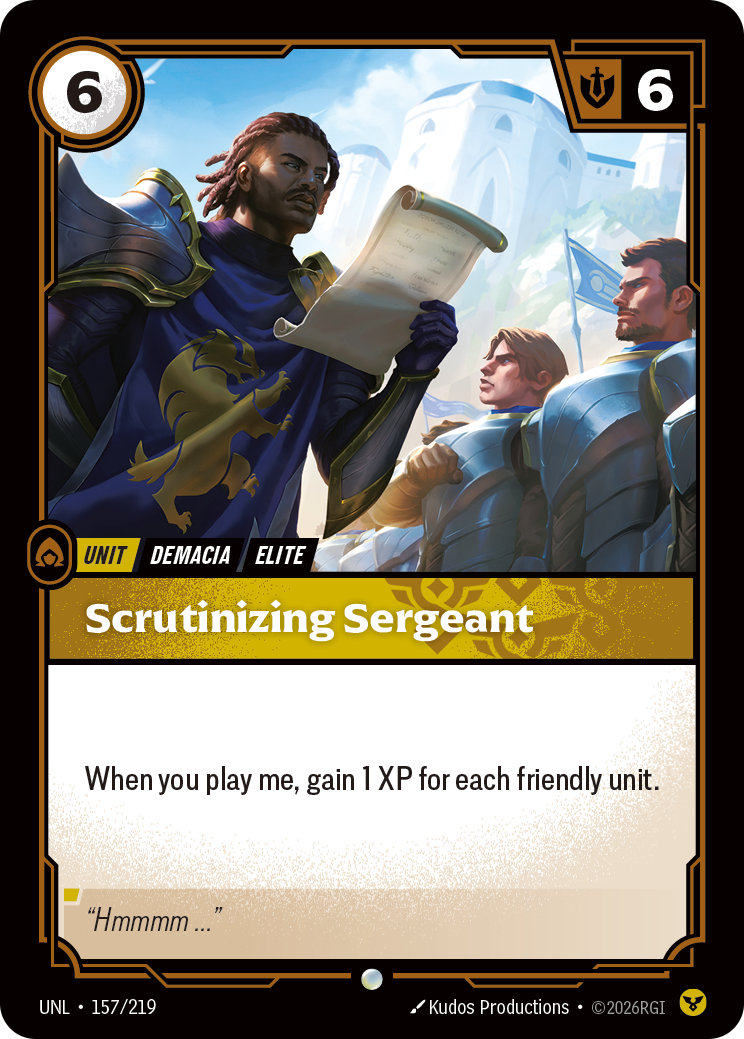 front of card Scrutinizing Sergeant [Unleashed] 157/219