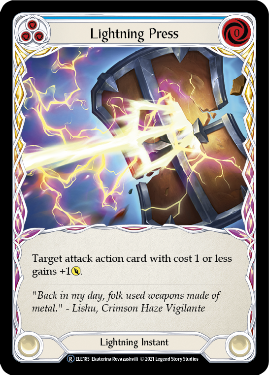 Lightning Press (Blue) [U-ELE185] (Tales of Aria Unlimited) Unlimited Rainbow Foil