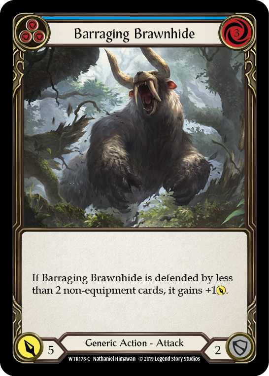 Barraging Brawnhide (Blue) [WTR178-C] (Welcome to Rathe) Alpha Print Rainbow Foil