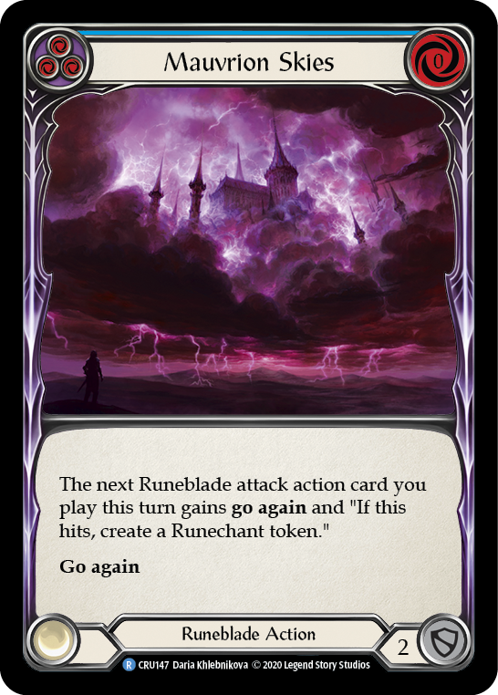 Mauvrion Skies (Blue) [CRU147] (Crucible of War) 1st Edition Rainbow Foil