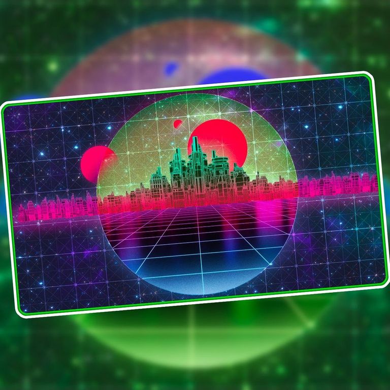 Infinite Black: Premium Stitched Playmat - Retrowave Forest