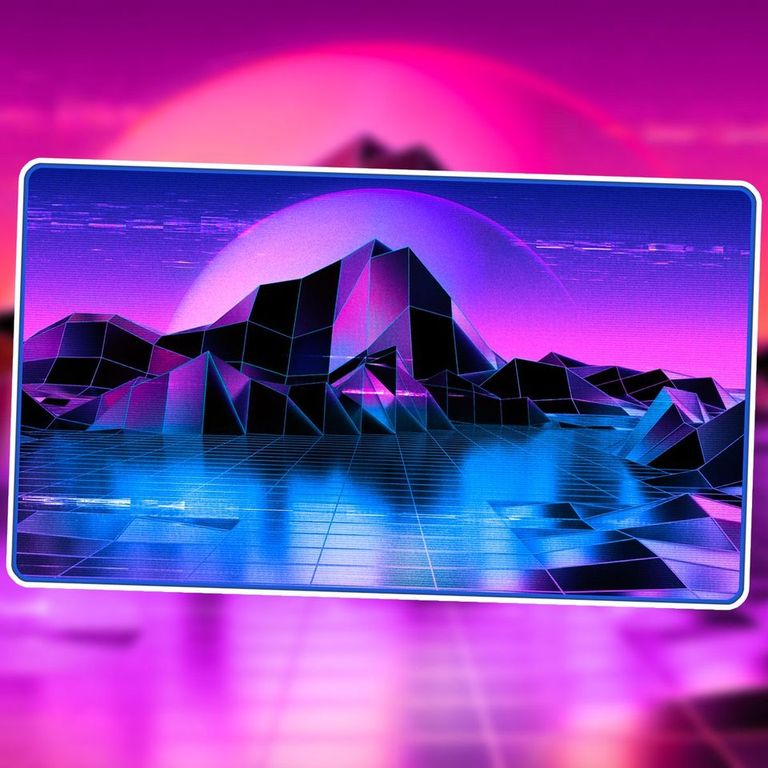 Infinite Black: Premium Stitched Playmat - Retrowave Island