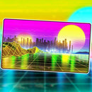 Infinite Black: Premium Stitched Playmat - Retrowave Plains