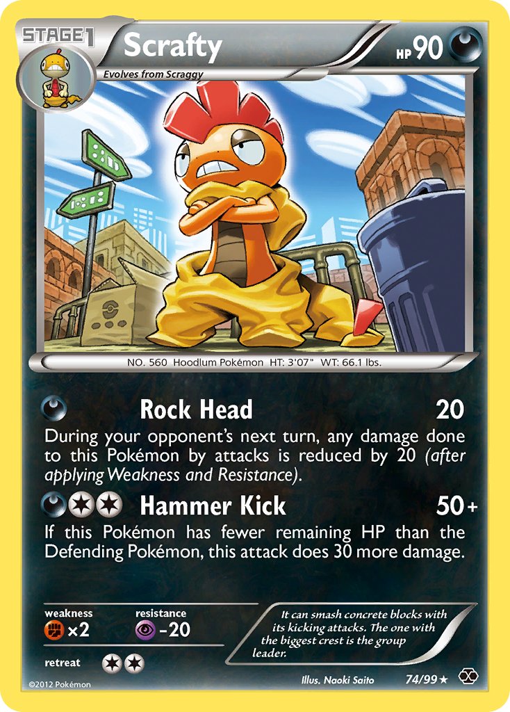 Scrafty (74/99) (Black & White: Next Destinies) [Theme Deck Exclusive]