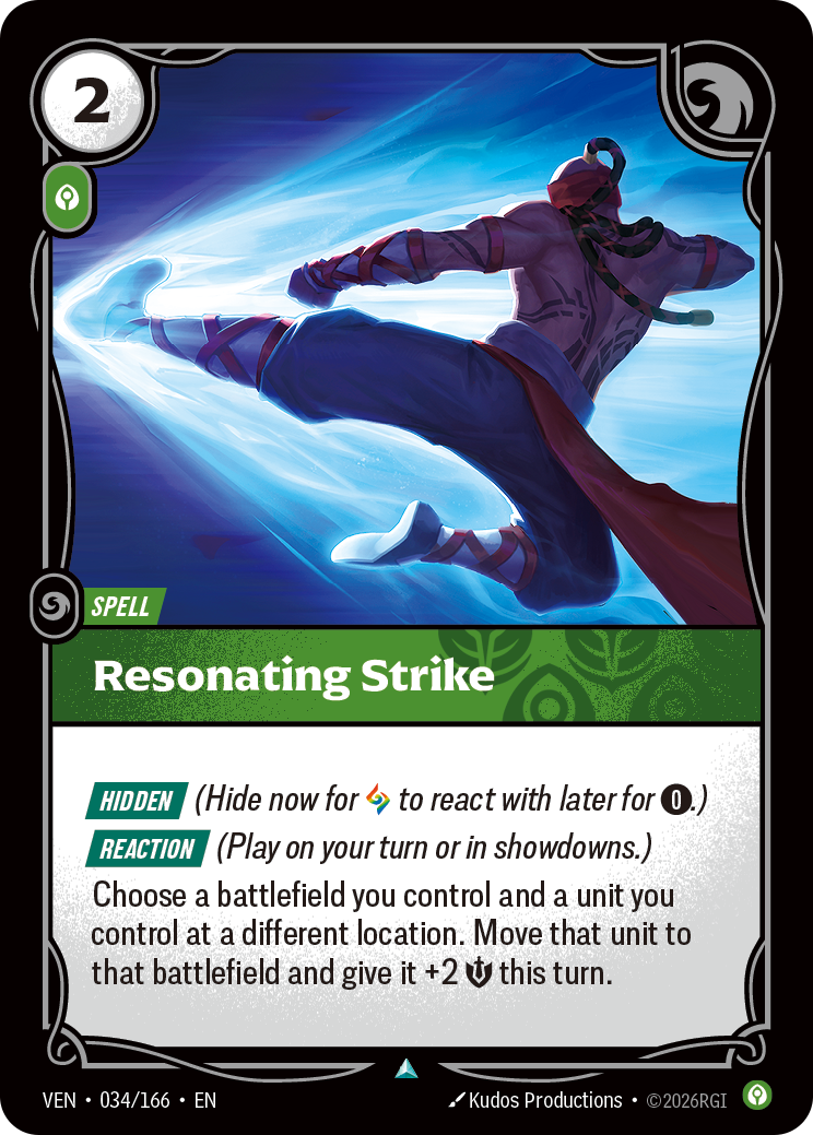 front of card Resonating Strike [Vendetta] 034/166
