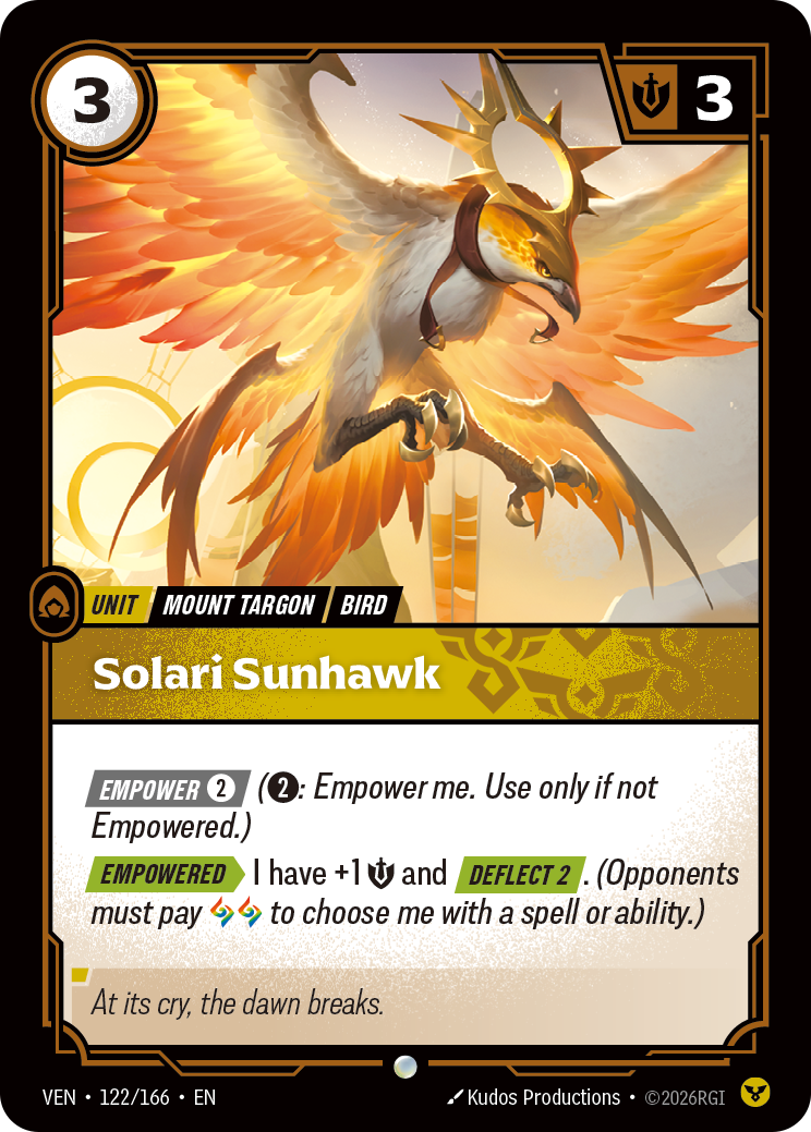 front of card Solari Sunhawk [Vendetta] 122/166