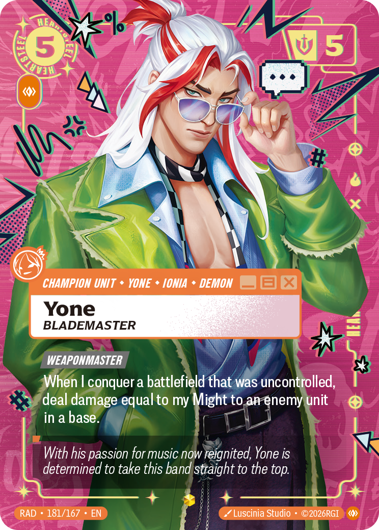 front of card Yone, Blademaster (Heartsteel Signature) [Radiance] 181*/167