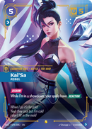 front of card Kai'Sa, Rebel (K/DA Special Art Card) [Radiance] SP4/005
