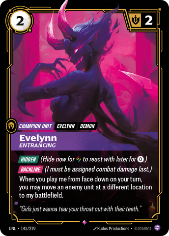 front of card Evelynn, Entrancing [Unleashed] 141/219