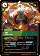 front of card Jax, Unmatched (Alternate Art) [Spiritforged] 054a/221